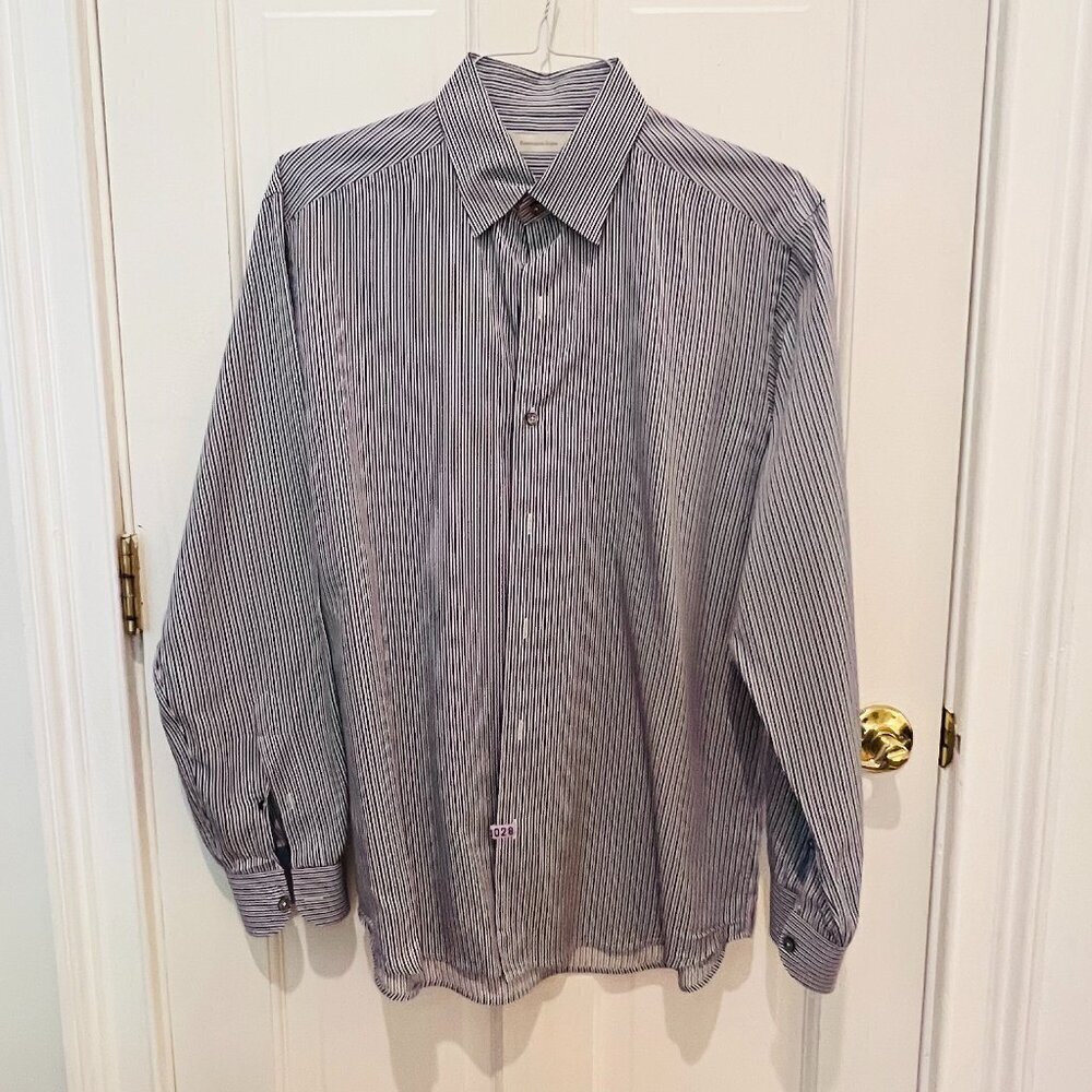 Ermenegildo Zegna Men's Cotton Dress Shirt Size Large-Retails New $850